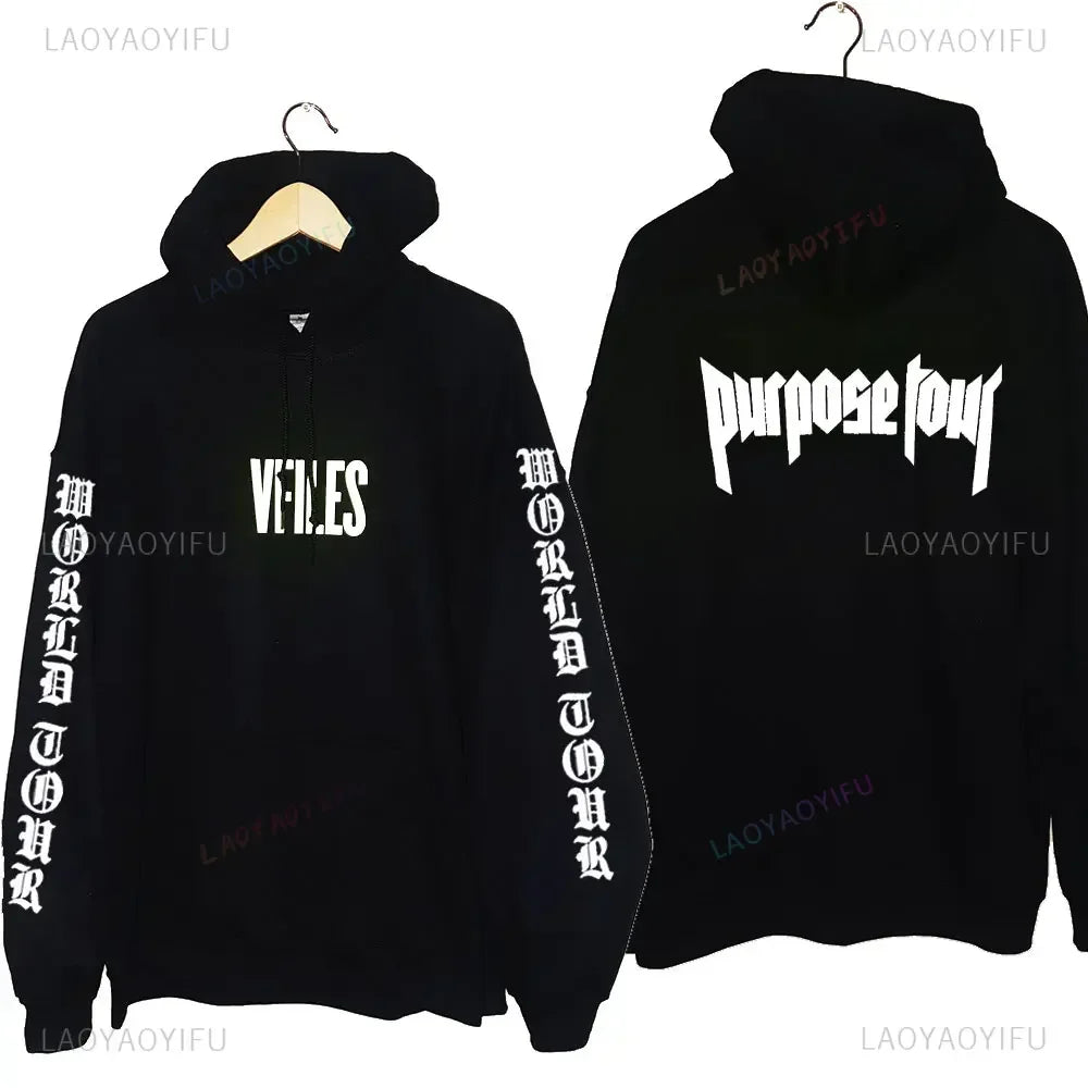 HoodiMen's & Women's Hoodie – Justin Bieber Purpose Tour Print, Hip Hop Streetwear Fleece Pullover, Warm Fashion Hoodye Sweatshirt