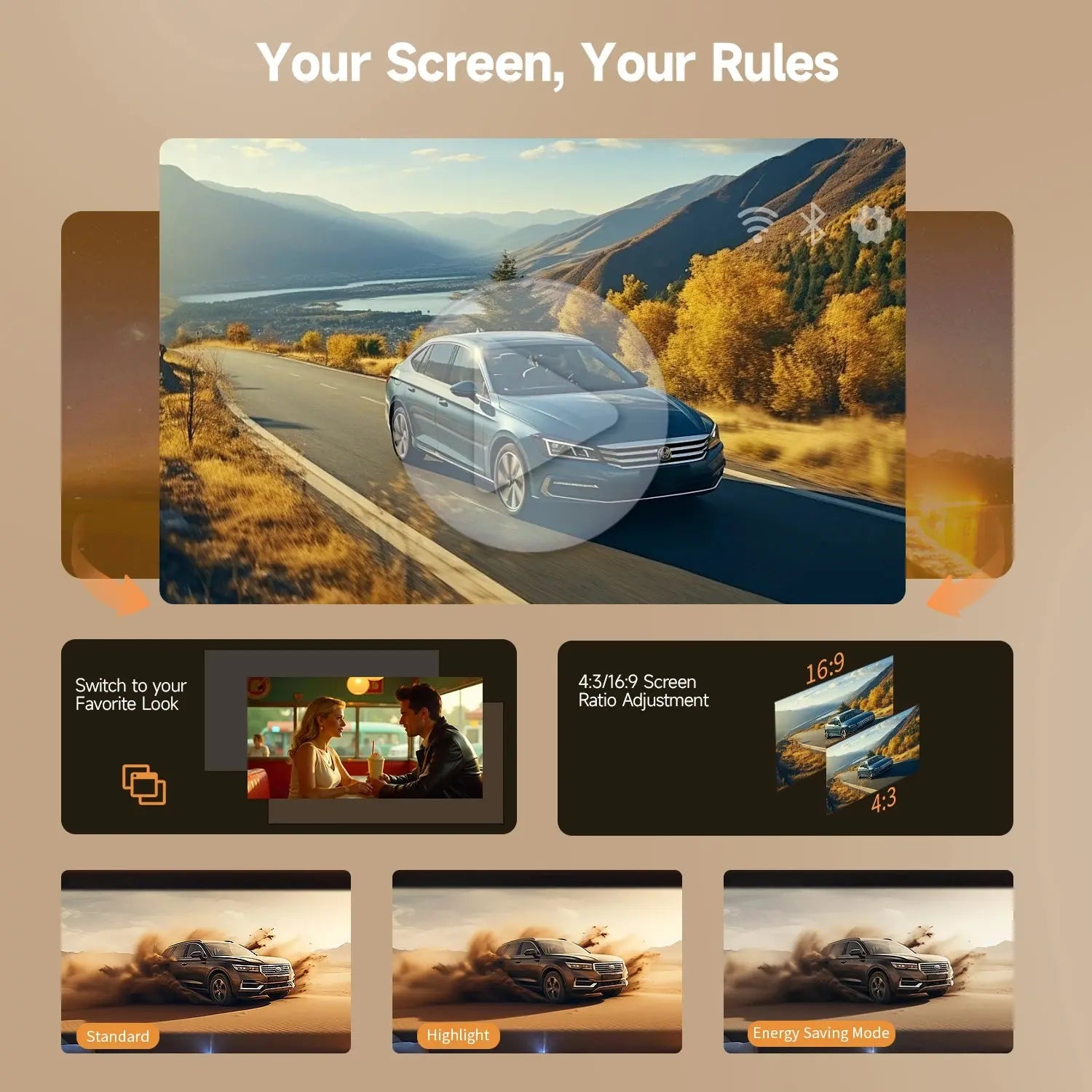 Magcubic HY310X 4K HD Portable Projector 1920×1080P 420 ANSI Android 11 with BT5.4 & 5W HiFi Speaker - trendingshoping.com