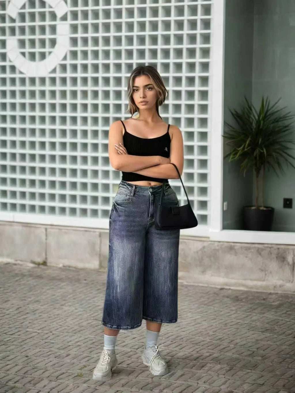 Women's High-Waisted Wide-Leg Jeans - High-Stretch Slimming Loose Fit Denim