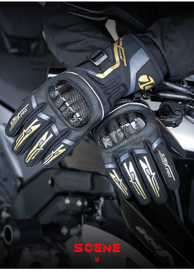 Warm Winter Riding Gloves Waterproof Thickened Insulation & Hard Knuckle Protection | Motorcycle & Bike Gloves (Great Present)
