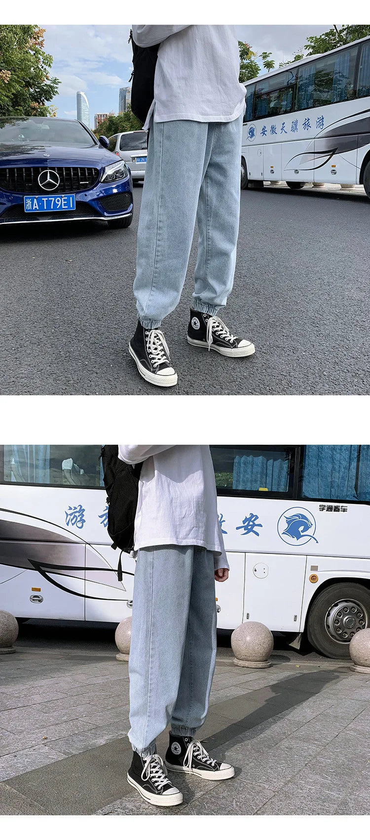 Jeans men Jeans Man Loose Joggers Streetwear Harem Jeans Cargo Pants Ankle-Length Denim Trousers denim pants joggers men - trendingshoping.com