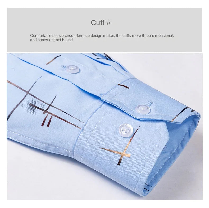 Men's Slim Fit Dress Shirt Non Iron Anti Wrinkle Plaid Business Casual Long Sleeve