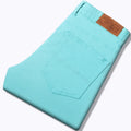 White Jeans Mens Fashion Straight Elastic Cotton Denim Pants Spring Autumn Business Casual Trousers