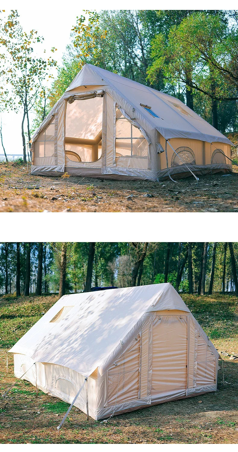 Large Inflatable Camping Tent Outdoor Overnight Shelter Complete Equipment Set With Sun Protection Rain Protection