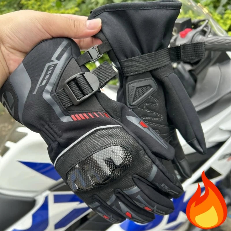 Warm Winter Riding Gloves Waterproof Thickened Insulation & Hard Knuckle Protection | Motorcycle & Bike Gloves (Great Present)