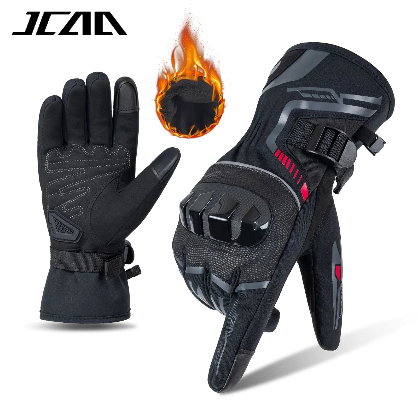 JCAA-Durable Motorcycle Riding Gloves for Men Women,Waterproof,Touchscreen,Anti-Slip,Anti-Fall,Protective,Bike,Moto,Warm Winter