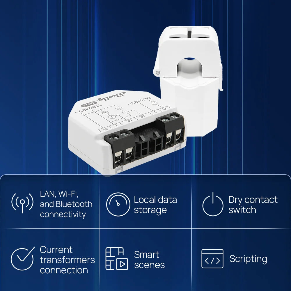 Shelly EM Gen3 Smart Home WiFi Connection Monitor Power Consumption Solar Energy Equipment Household Electricity Consumption