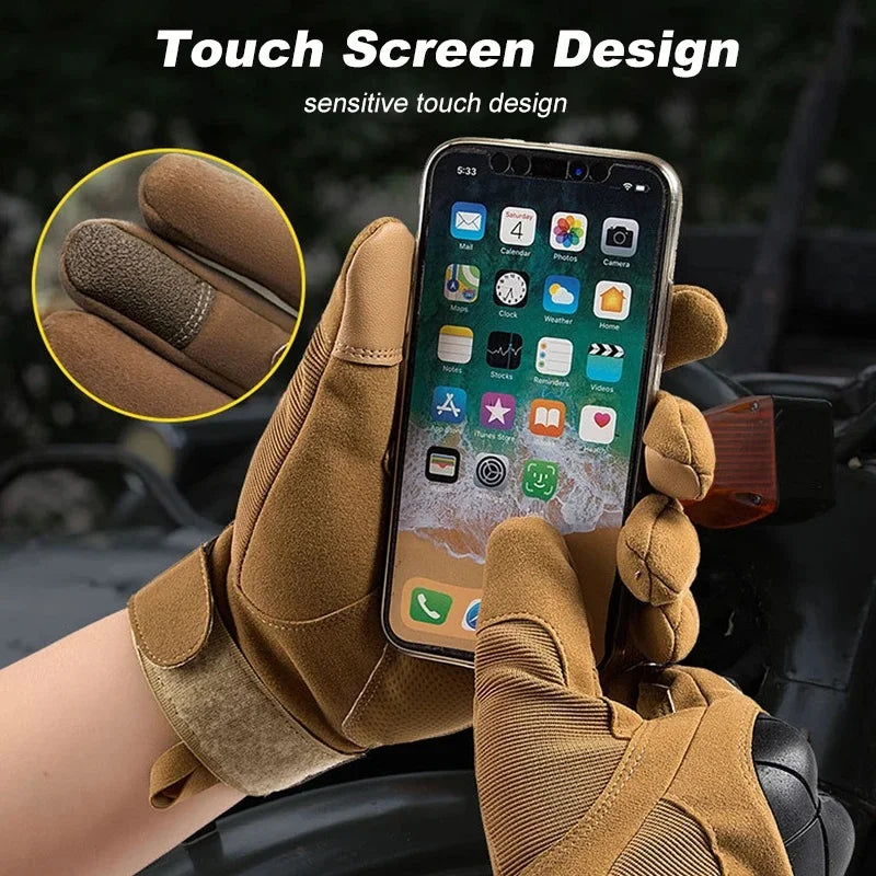 Motorcycle Off-road Riding Gloves for Men Breathable Cool Summer All Finger Gloves Touch Screen Portable Outdoor Sport Accessory
