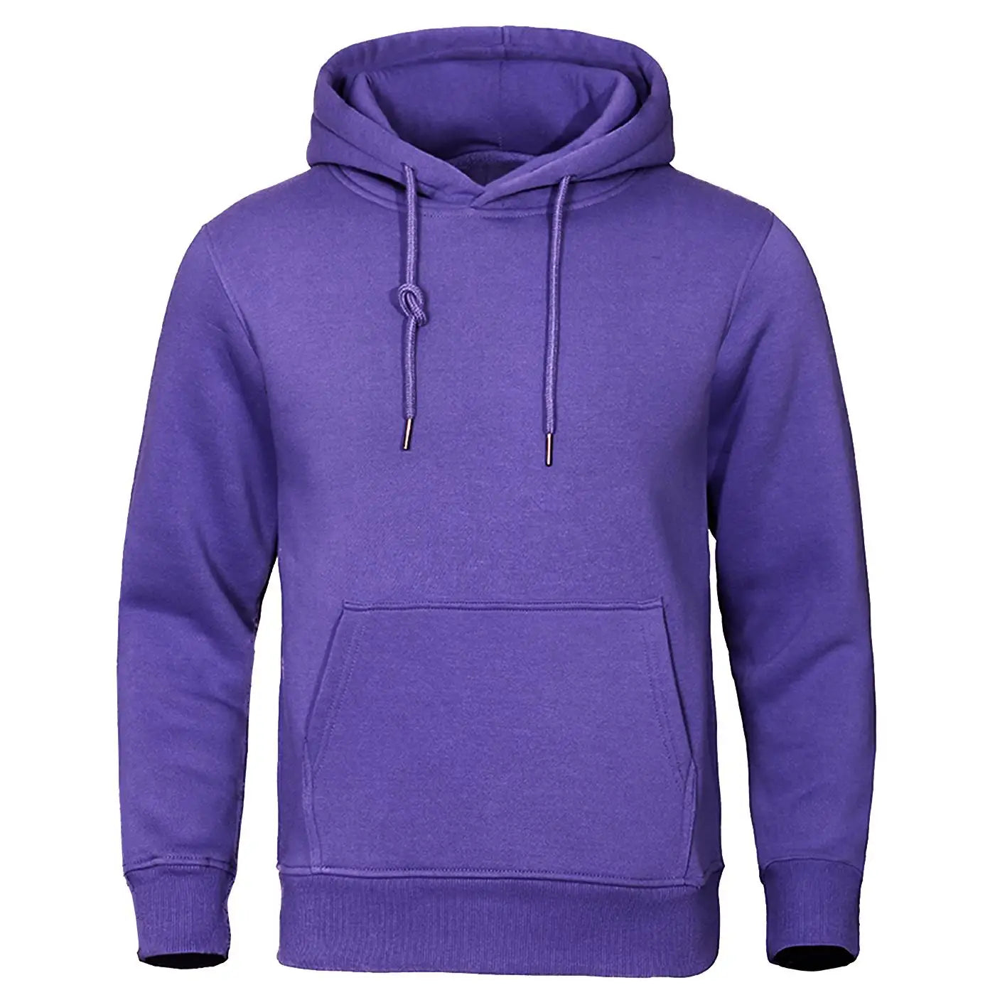 Men's Solid Oversized Fleece Hoodie – Warm Casual Hooded Sweatshirt with Pocket – Autumn/Winter Comfort Fashion Top