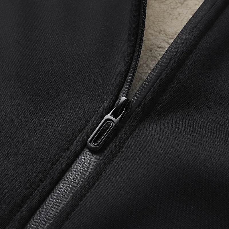 Mens Winter Tech Fleece Tracksuit Set Warm Hooded Sweatshirt and Pants Two Piece