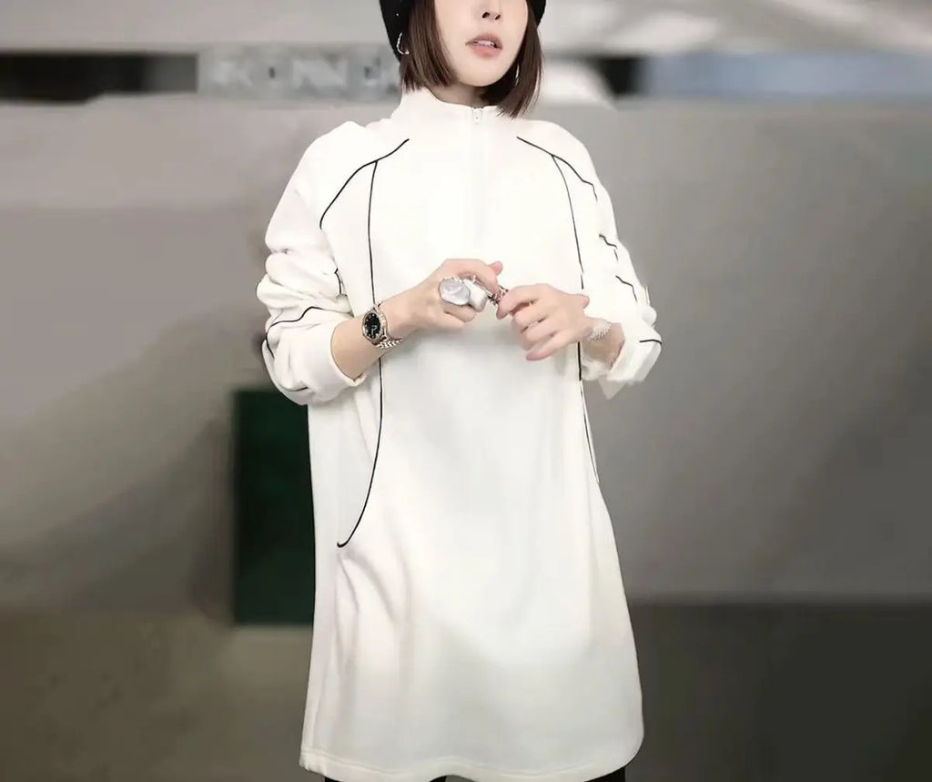 Women's Sweatshirt Autumn Winter New Loose Slim Versatile Mid-length Casual Top