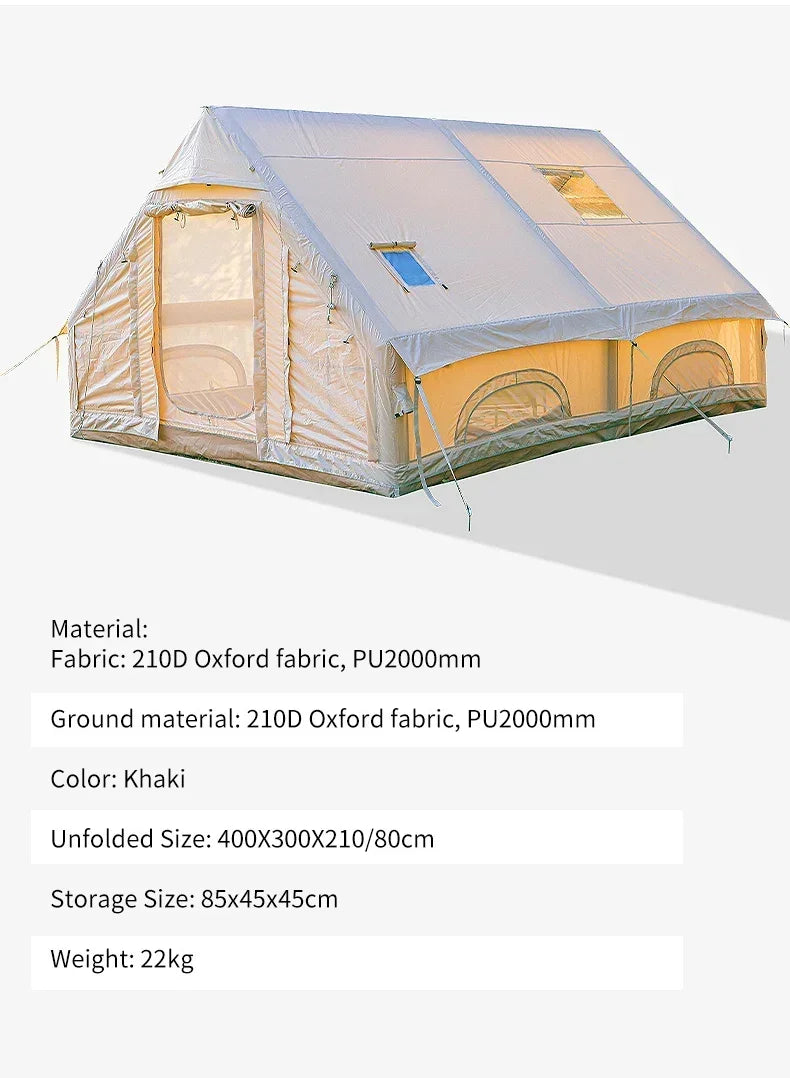 Outdoor Camping Complete Set Large Inflatable Tent New Material Equipment With Sun Protection Overnight Shelter