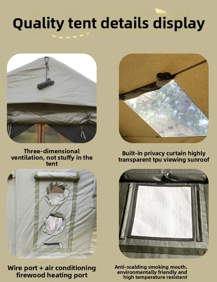 Inflatable Camping Air Tent Portable Outdoor Fabric Large High Quality House Tent 8 Point 2 Square Meters