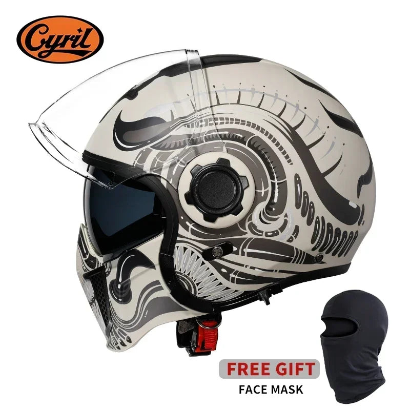 Modular Motorcycle Helmet Full Face Open Face Retro Helmets DOT ECE APPROVED CYRIL OP12A Capacete De Moto Masculino