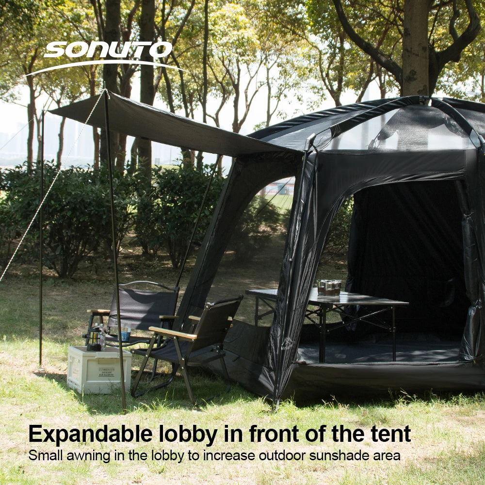 Large Camping Tent For 8 To 12 Person Two Room Waterproof Windproof Outdoor Family Tent With Rainfly Instant Cabin Use