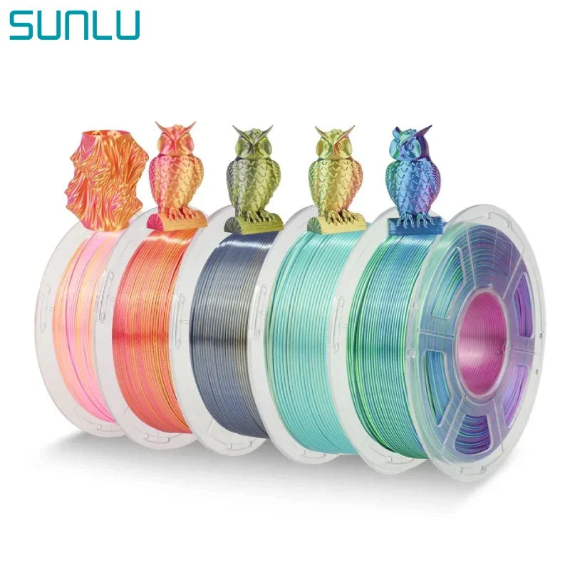 SUNLU SILK Dual &Triple Colors  3D Printer Filament 5KG 1kg/roll 1.75mm Dimensional Accuracy +/- 0.02 mm 2.2 LBS (1KG) Fast Ship - trendingshoping.com