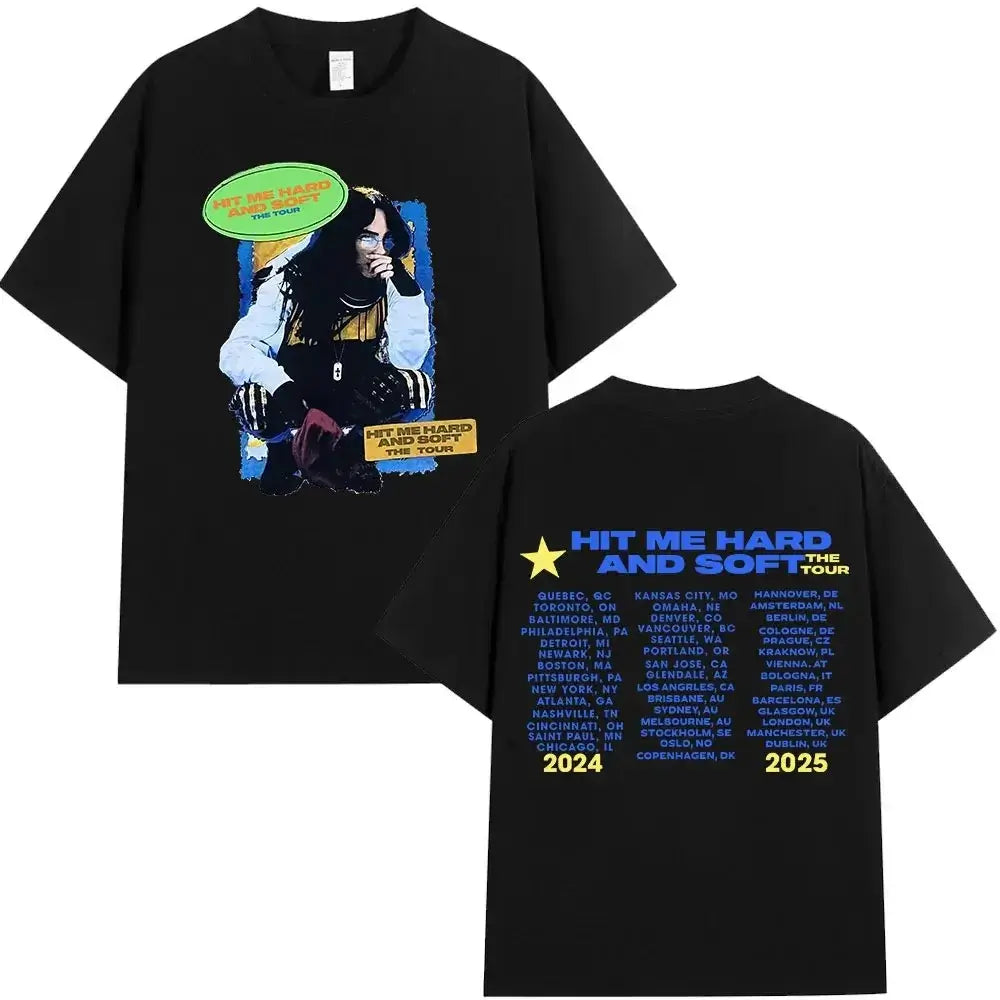 2025 HipHop Street T-Shirt Hit Me Hard and Soft Tour T-Shirt Men Women Fashion Cotton Loose Cozy Short Sleeve T-shirts Fans Gift