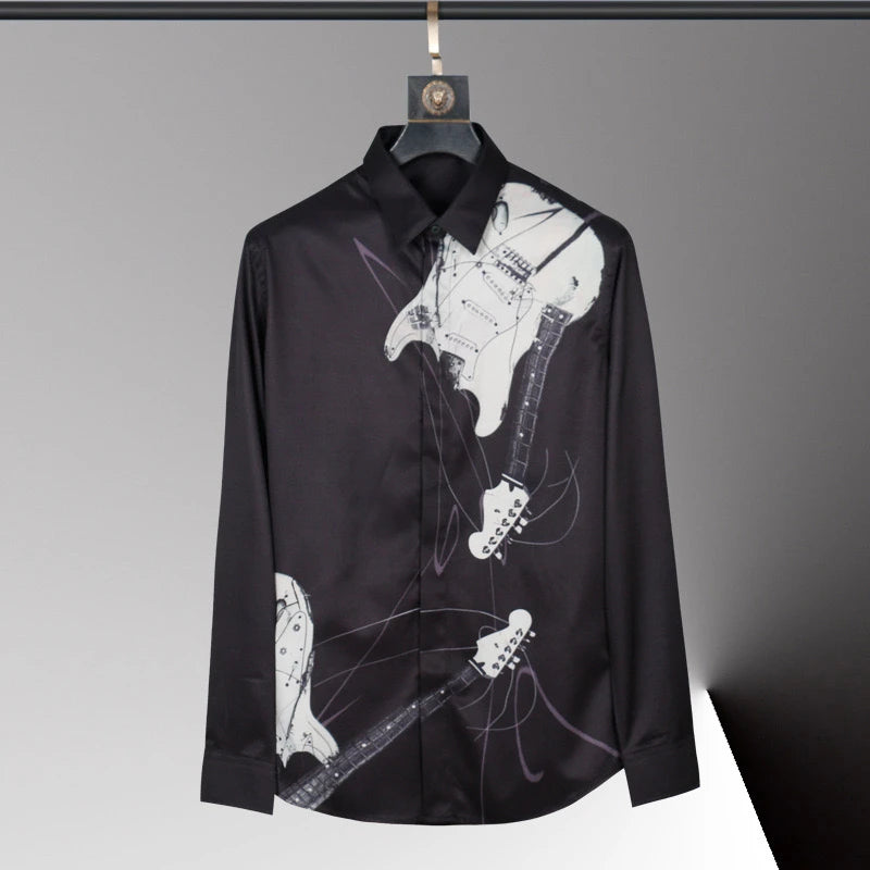 Men's Long-Sleeve 3D Print Fashion Shirt - Soft Fabric Loose Fit Casual Top