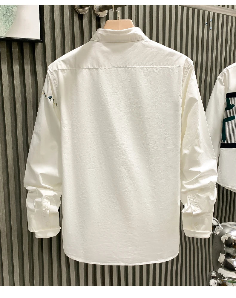 Men’s Hawaiian Printed Long Sleeve Button-Up Shirt