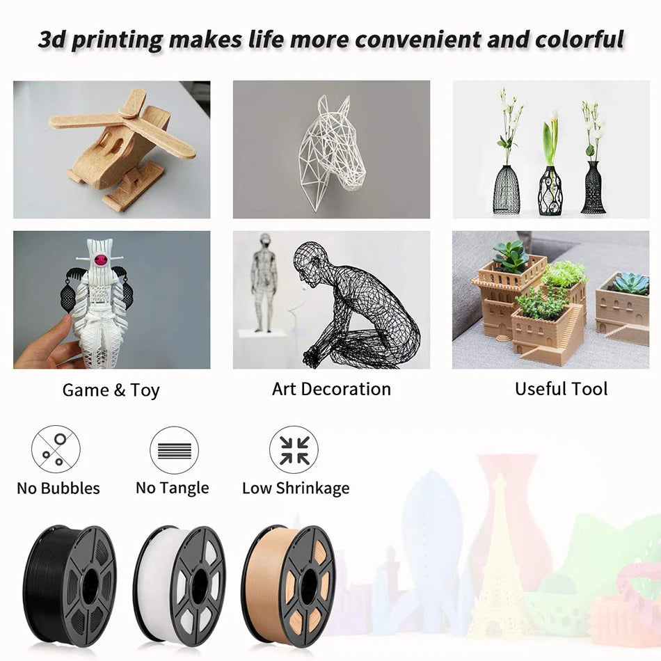 SUNLU 3D Printer Filament 1.75mm PLA and Other Material Options