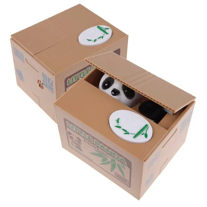 Panda Coin Box Kids Money Bank Automated Cat Thief Money Boxes Toy Gift for Children Coin Piggy Money Saving Box Christmas gift - trendingshoping.com
