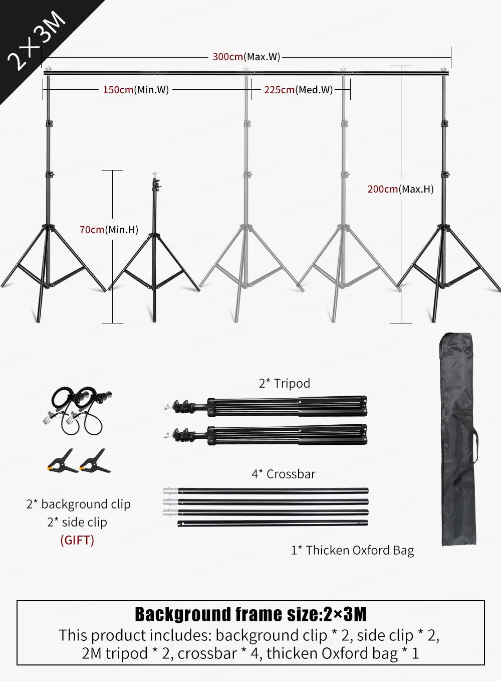 SH 2.6m*3m Suit Adjustable Backdrop Stand for Photography Wedding Photo Studio Backdrop Video Background Frame - trendingshoping.com