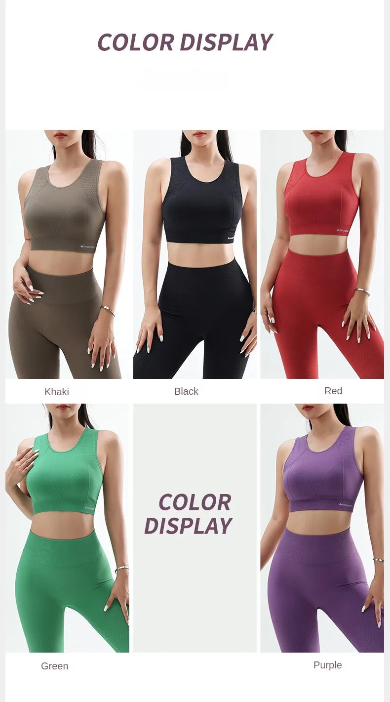 Women’s High-Support Yoga Bra - Anti-Sag Push Up Gym Top with Removable Pads