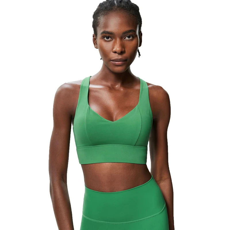 Women’s High-Impact Sports Bra - Buttery Soft Push-Up Gym Crop Top for Yoga & Fitness