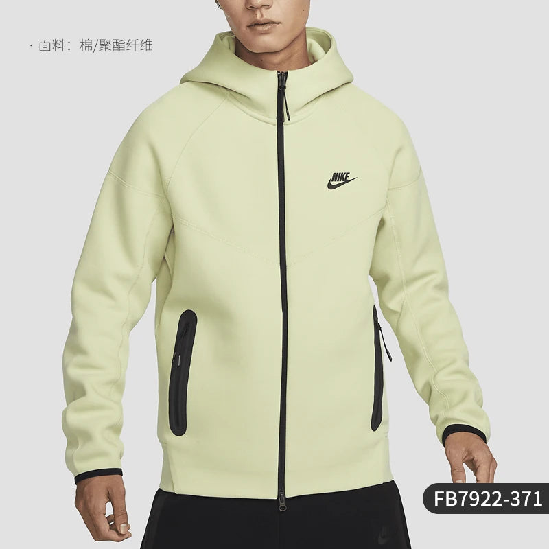 Premium Men's Athletic Hooded Windbreaker - Soft-Touch Full-Zip Layering Jacket (FB7922-371) - Deep Teal Green