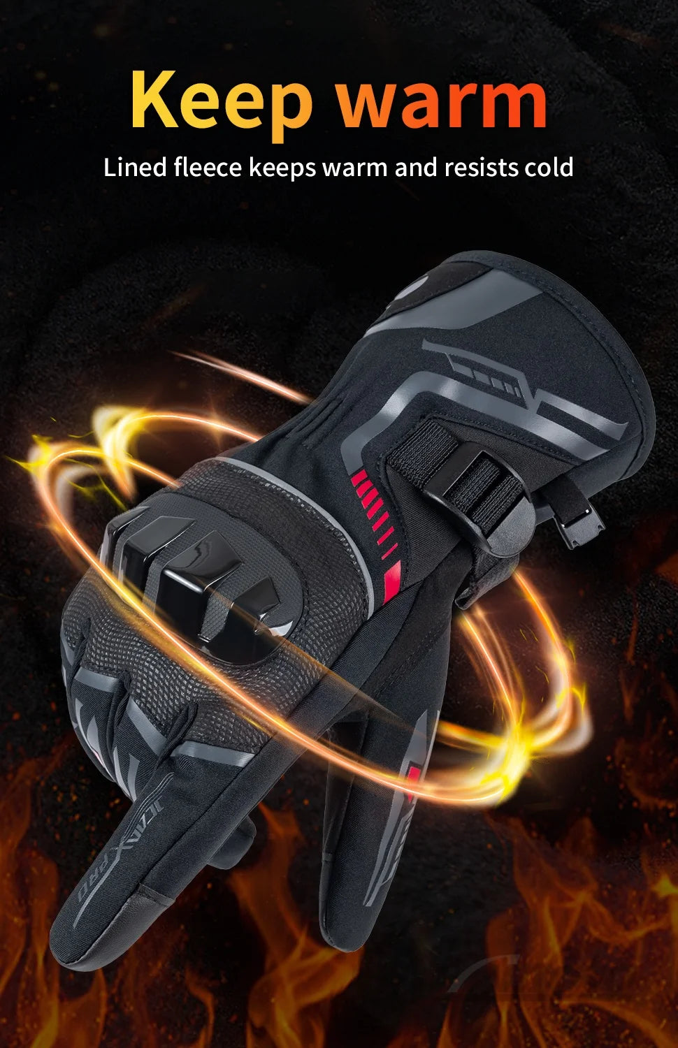 JCAA-Durable Motorcycle Riding Gloves for Men Women,Waterproof,Touchscreen,Anti-Slip,Anti-Fall,Protective,Bike,Moto,Warm Winter