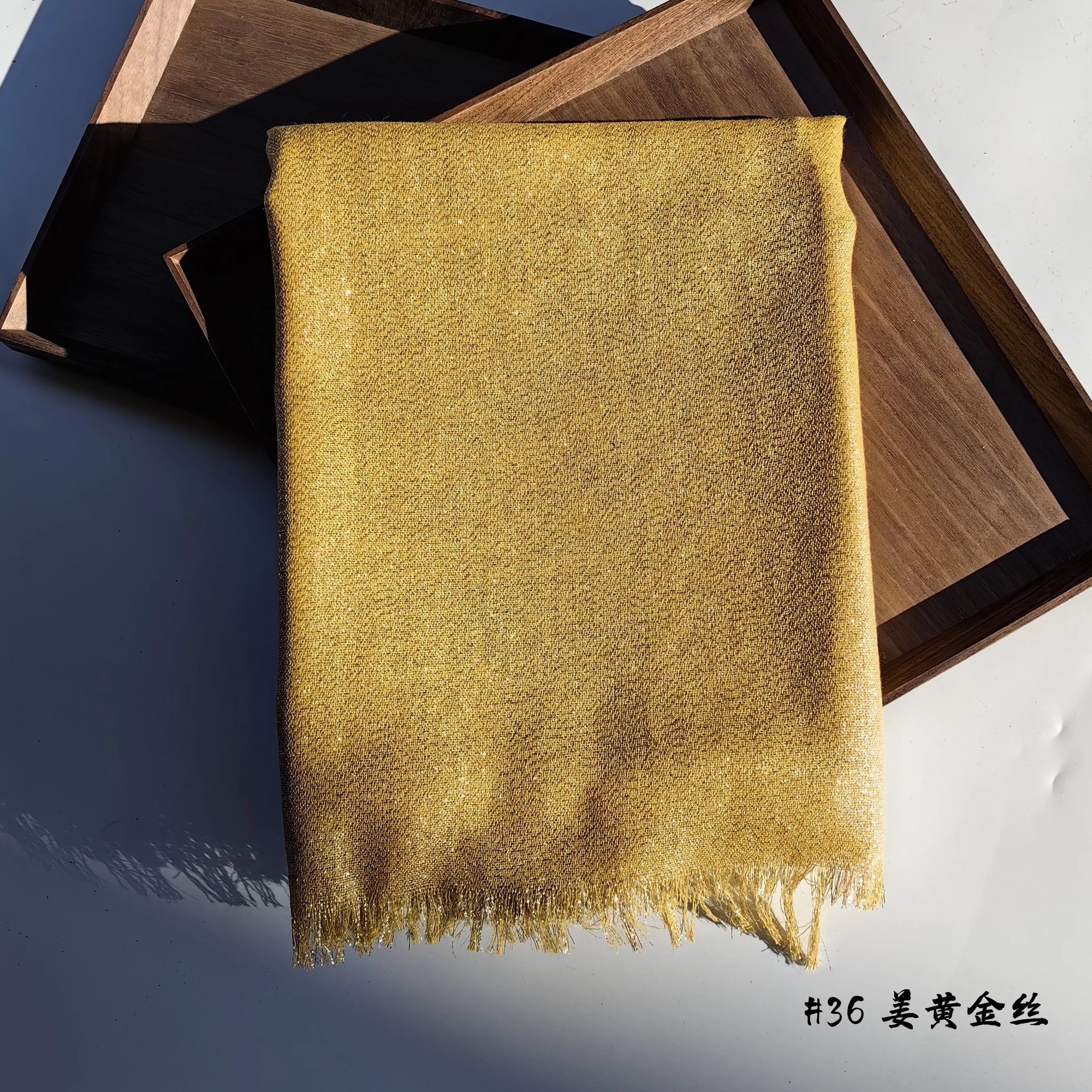 Lastest Brand Design Scarf Shiny Solid Color Shawls Rayon Fabric Gold Silk Silver Wire Head Shawl Fringe Hijab For Women