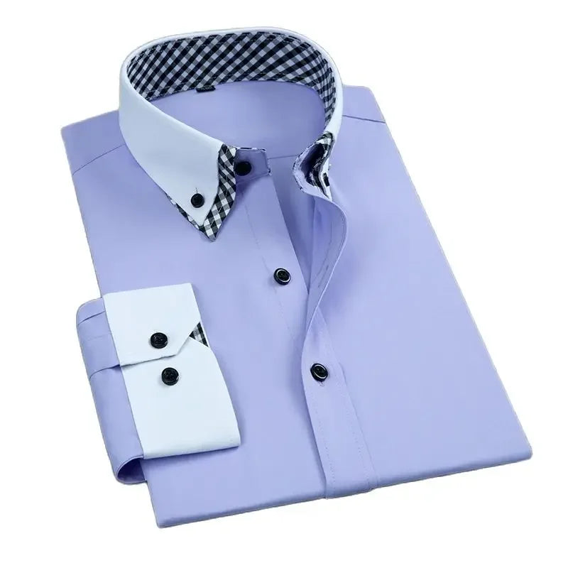 Men’s Long Sleeve Non-Iron Dress Shirt Regular Fit Formal Business Button Shirt