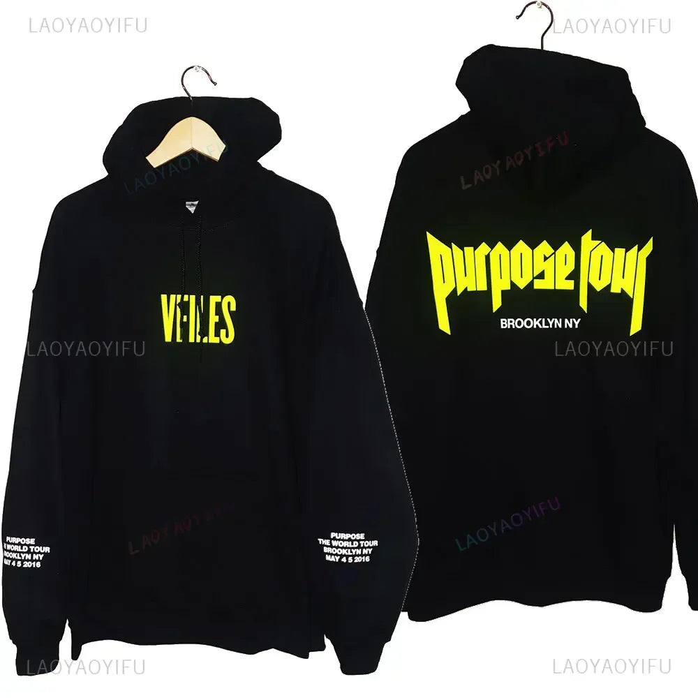 HoodiMen's & Women's Hoodie – Justin Bieber Purpose Tour Print, Hip Hop Streetwear Fleece Pullover, Warm Fashion Hoodye Sweatshirt