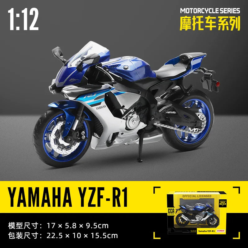 MSZ CCA 1:12 SUZUK GSX-R1000 with base alloy die-cast car motorcycle model, toy gift giving, die-cast static motorcycle model