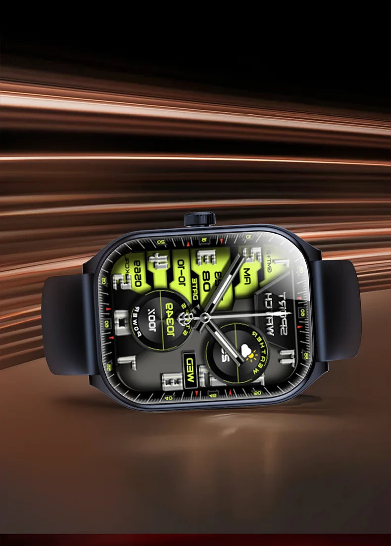 Smart Watch for Men – 2.01'' AMOLED Curved Screen, IP68 Waterproof, Bluetooth 5.3 Call, AI Voice Assistant Fitness Smartwatch