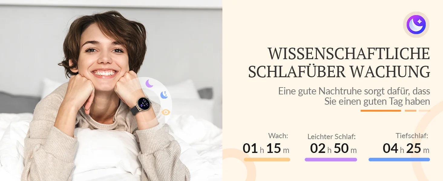 Smart Watch for Women – Always-On Display, IP67 Waterproof, Fitness Tracker with Sleep & Menstrual Cycle Monitoring – Black Gold