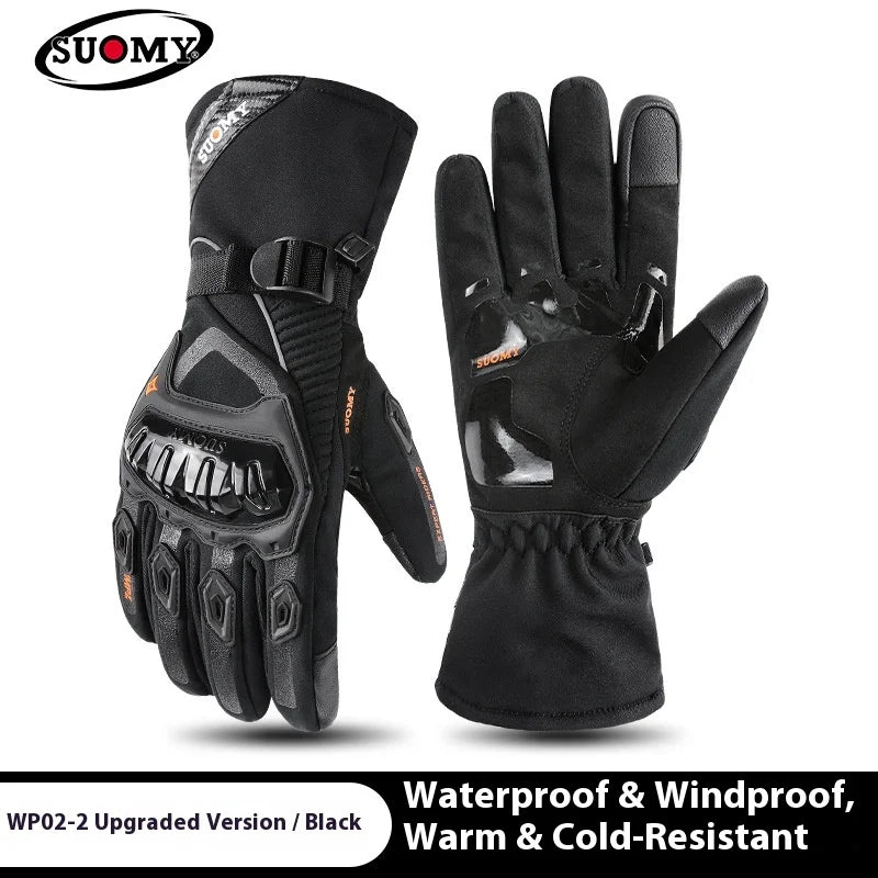 Motorcycle riding gloves are warm, waterproof, windproof, and anti fall in winter, with touch screens for electric bikes