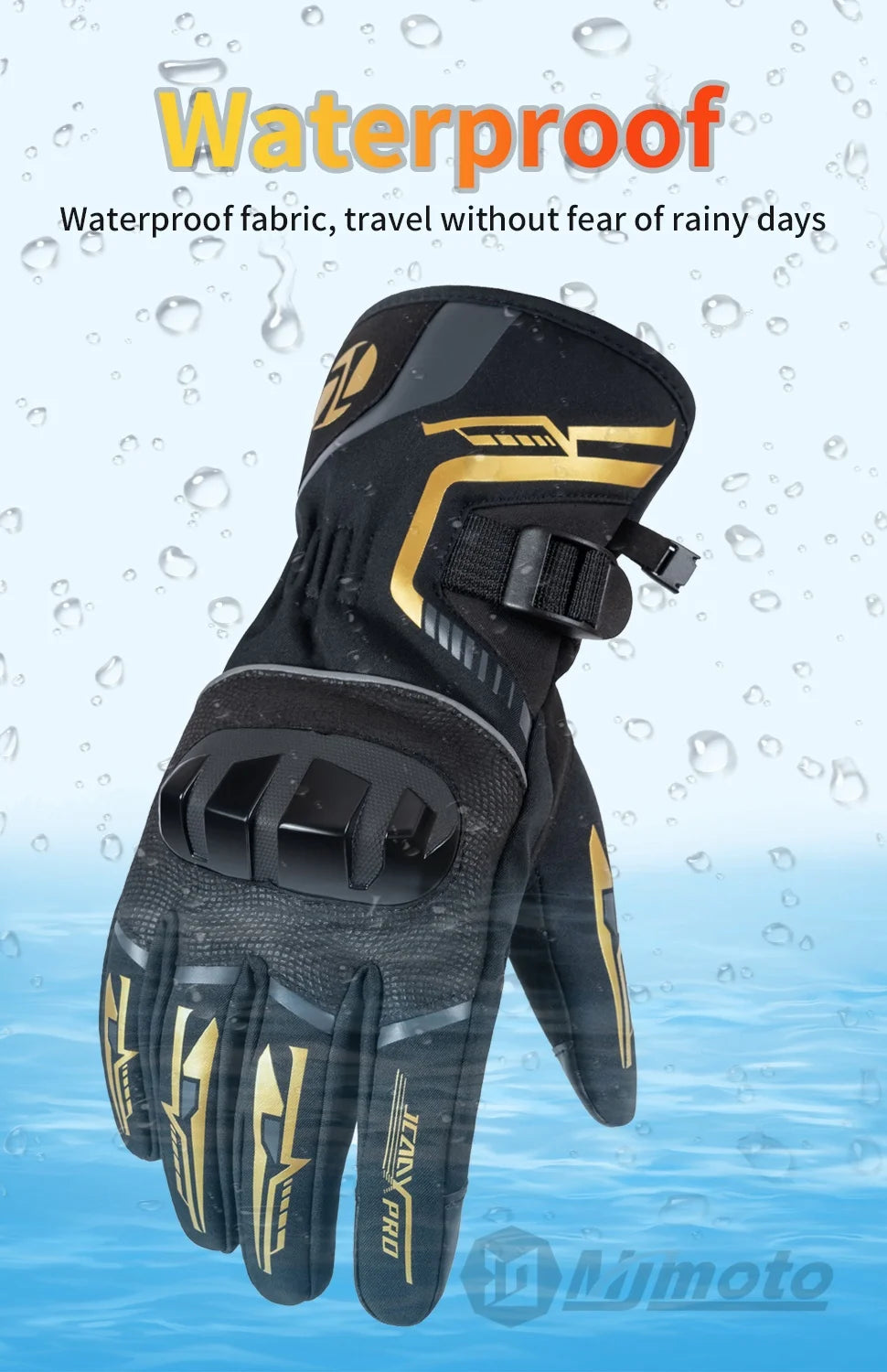 JCAA-Durable Motorcycle Riding Gloves for Men Women,Waterproof,Touchscreen,Anti-Slip,Anti-Fall,Protective,Bike,Moto,Warm Winter