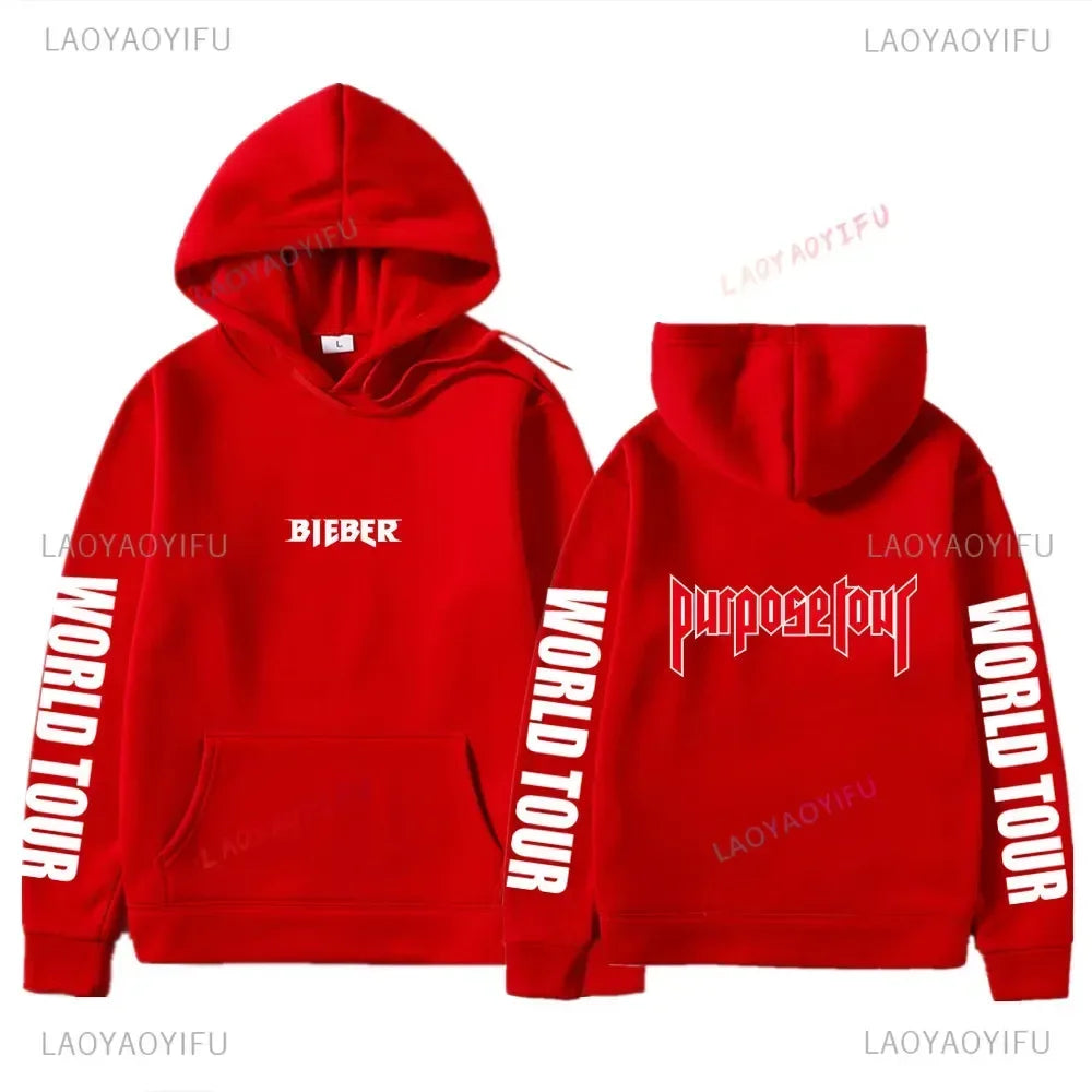 HoodiMen's & Women's Hoodie – Justin Bieber Purpose Tour Print, Hip Hop Streetwear Fleece Pullover, Warm Fashion Hoodye Sweatshirt