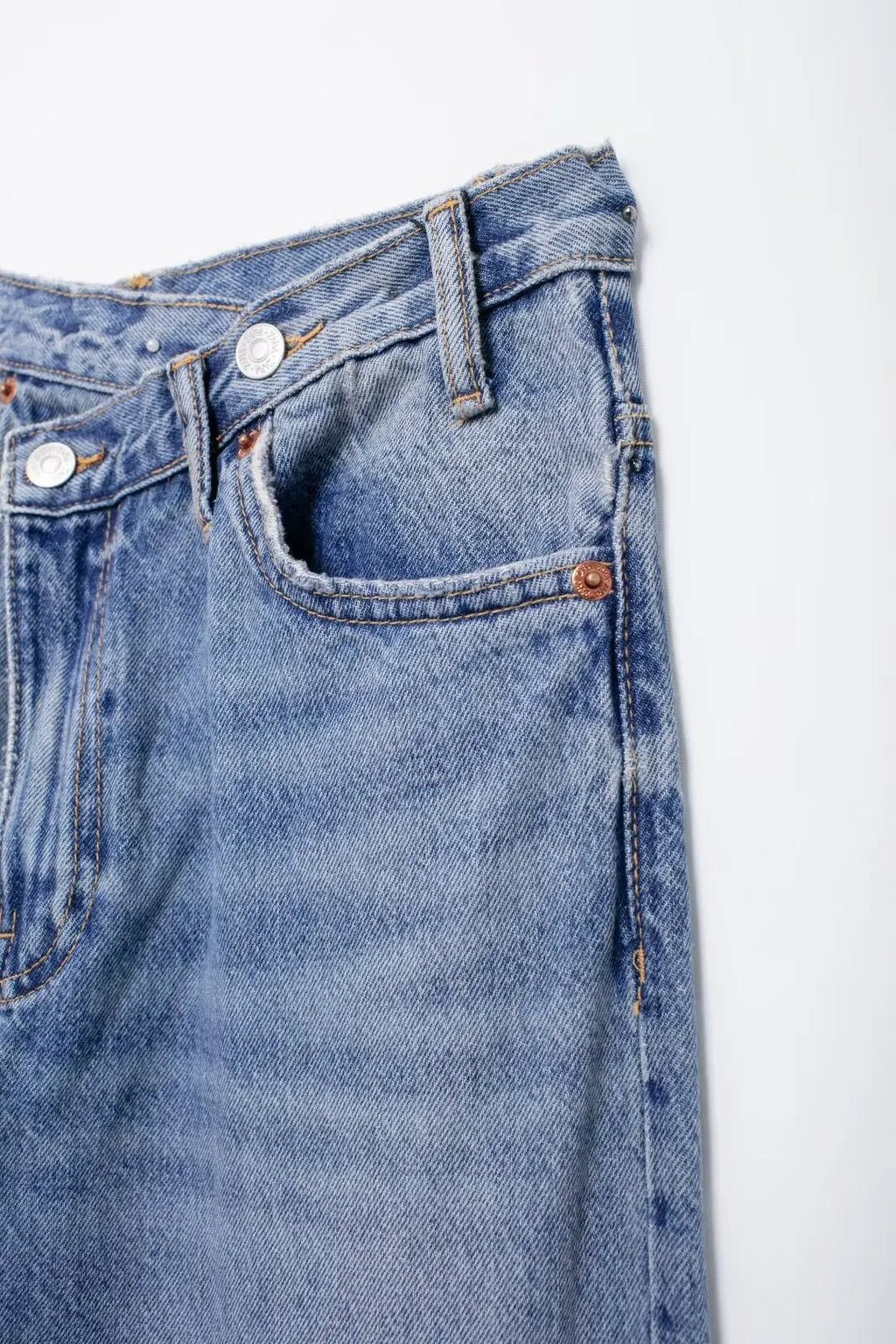 Jeans For Woman New Fashion Asymmetric Design High Waist Wide Leg Trousers Casual Women's Straight Leg Jeans - trendingshoping.com