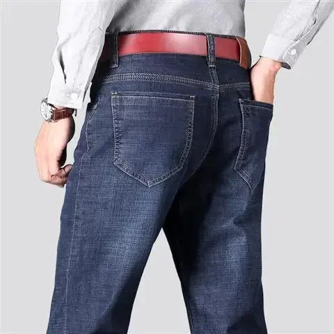 Jeans For Men Workwear Classic Straight Baggy Pants With Pockets High Quality 2025 Fashion Trousers