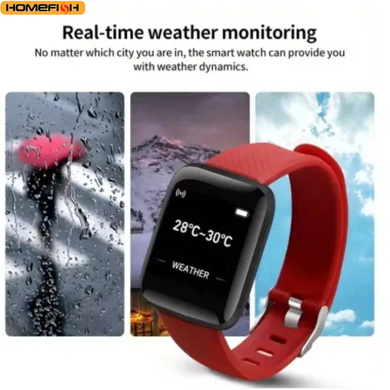 Multifunction Smart Watch for Men Women Kids – Message Reminder, Music Control, Sport Step & Calorie Tracker, D13/116Plus