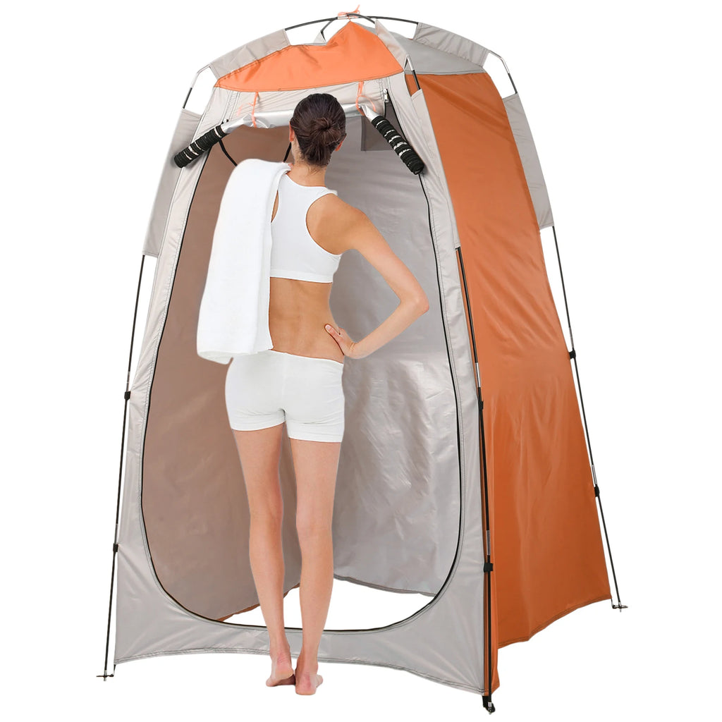 Portable Beach Shower Toilet Changing Privacy Tent With Window Sun Rain Outdoor Camping Shelter