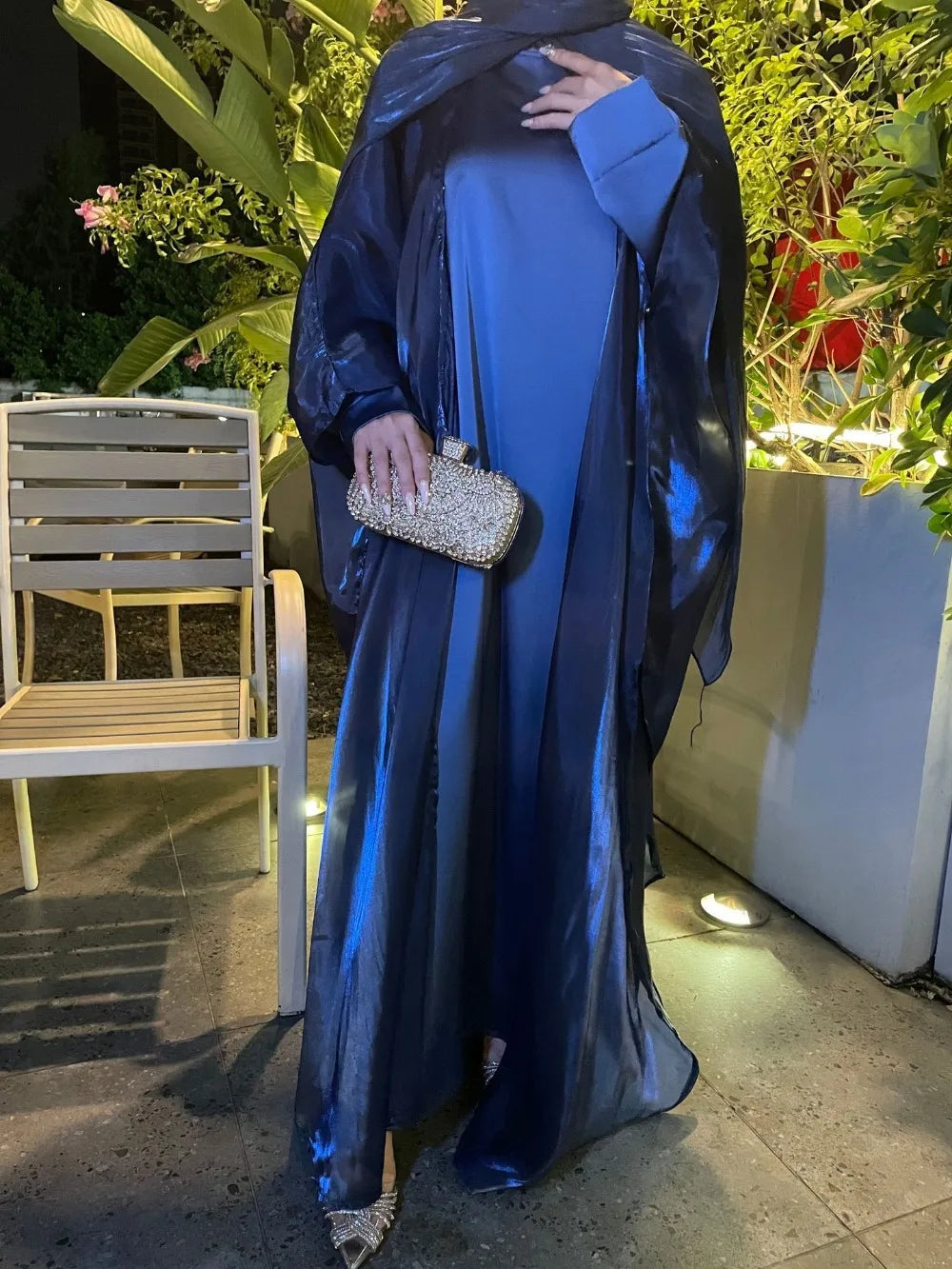 Eid Ramadan Muslim Women Modest Dress 2 Piece Set Arab Open Abayas Vestidos Saudi Cardigan Robe Dubai Morocco Dresses Jalabiya - trendingshoping.com