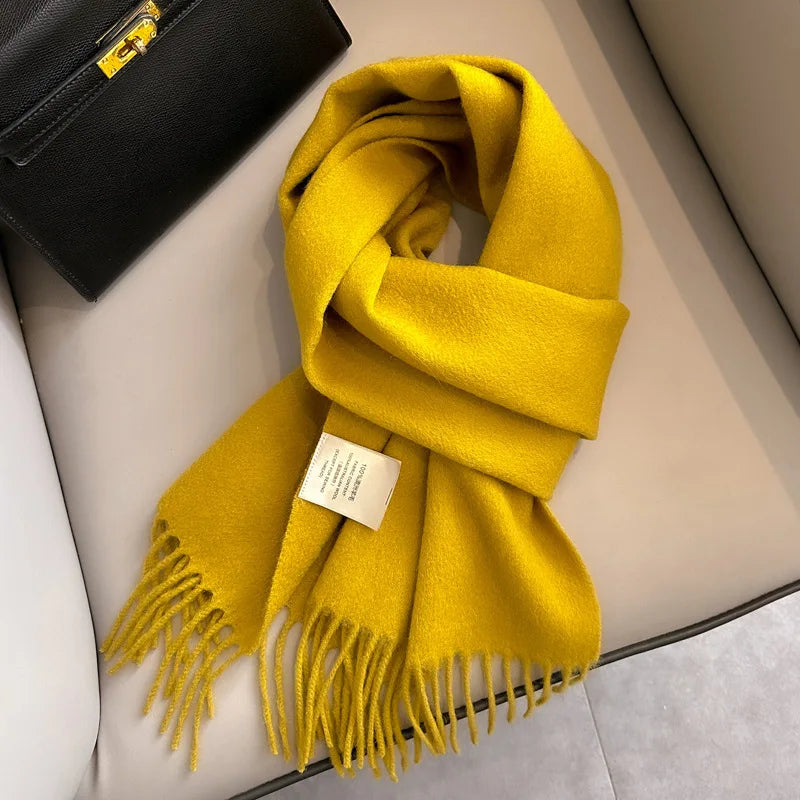 Winter Narrow Scarf 28 Color 100% Wool Scarf Hot Selling Solid Color Scarf Men's and Women's Universal Warm and Cold proof Scarf - trendingshoping.com