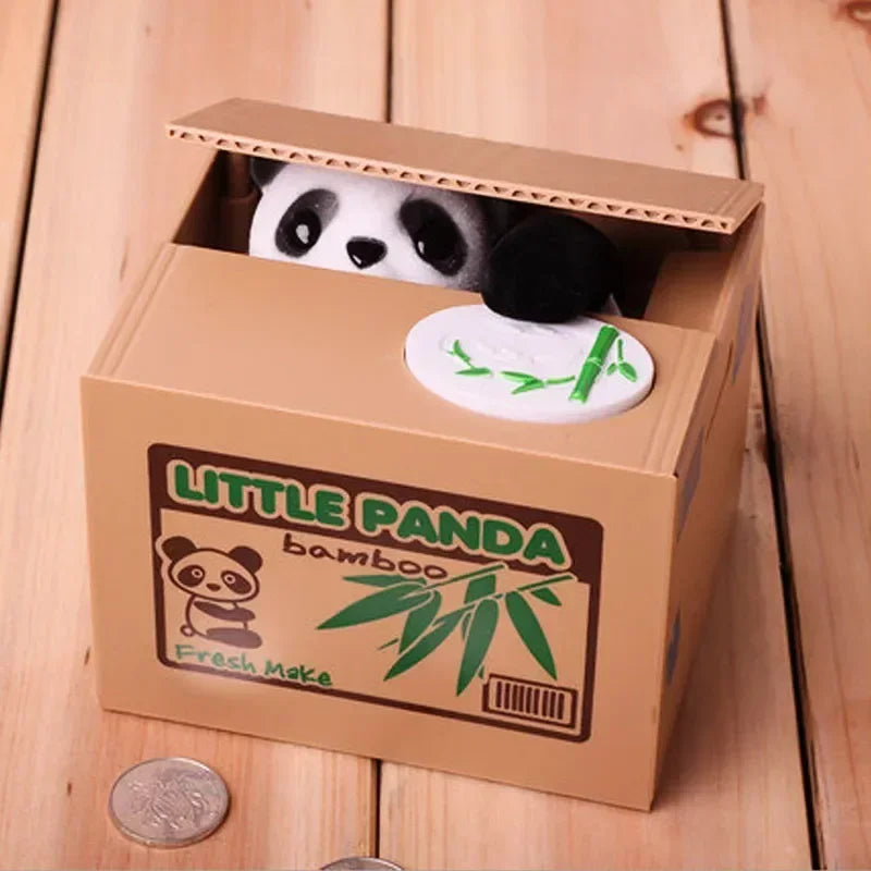 Panda Coin Box Kids Money Bank Automated Cat Thief Money Boxes Toy Gift for Children Coin Piggy Money Saving Box Christmas gift - trendingshoping.com