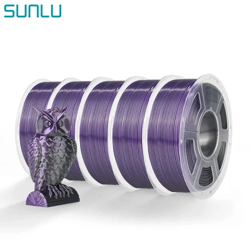 SUNLU SILK Dual &Triple Colors  3D Printer Filament 5KG 1kg/roll 1.75mm Dimensional Accuracy +/- 0.02 mm 2.2 LBS (1KG) Fast Ship - trendingshoping.com