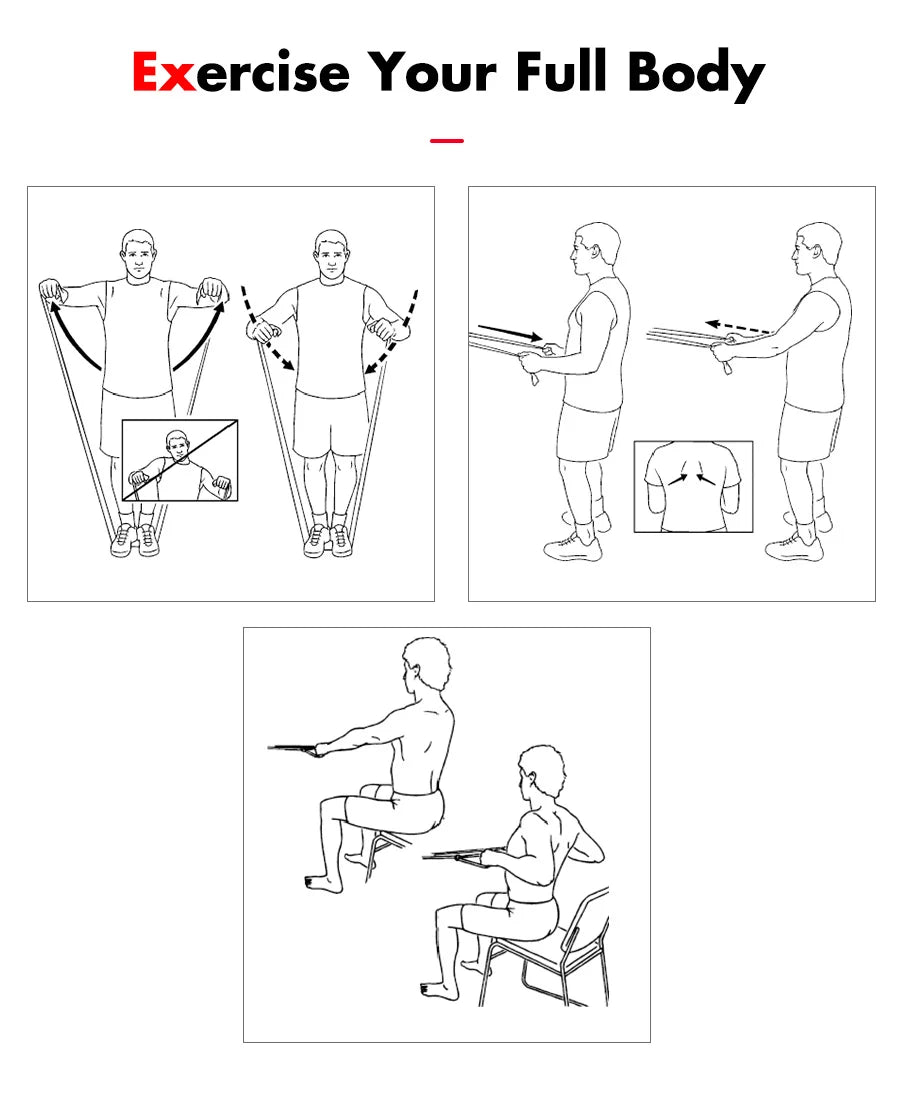 Exercise Resistance Bands Set for Strength Training at Home