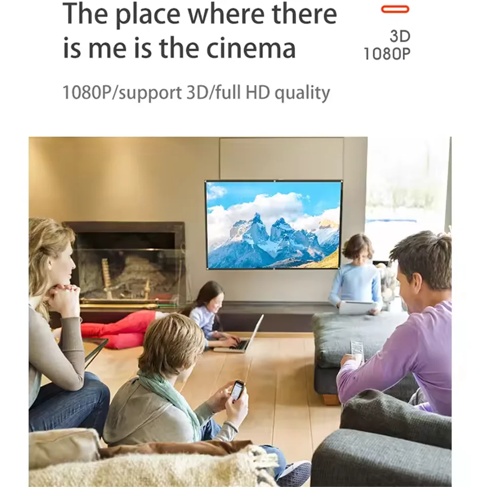 16:9 HD Display Projector Curtain Various Sizes Projection Screen 4K High Quality for Home Office Household Bedroom Accessories