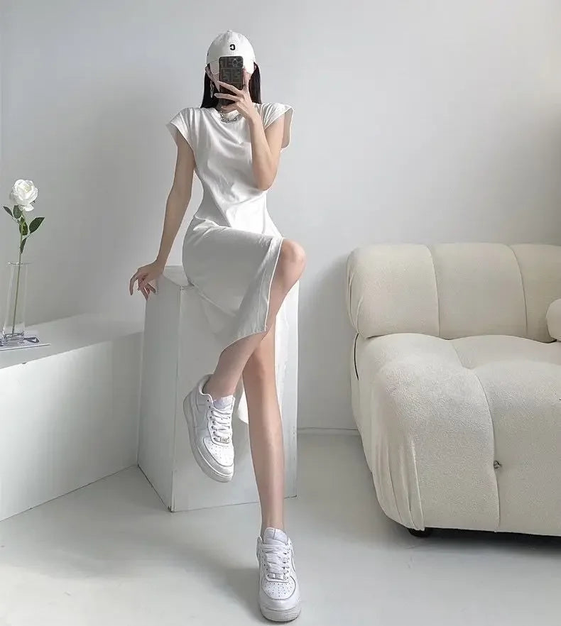 White Dresses for Women 2025 Woman Dress Clothes Midi X New in Chic and Elegant Pretty Cheap Casual Y2k Outfits Harajuku